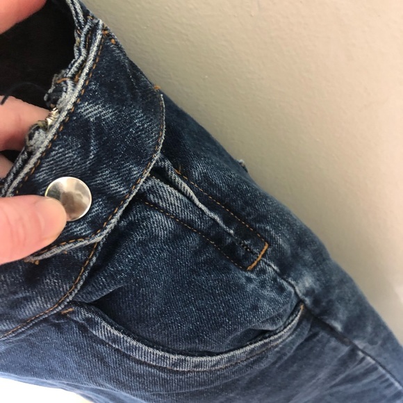 Topshop moto medium wash bib overalls size 4 - Picture 5 of 8